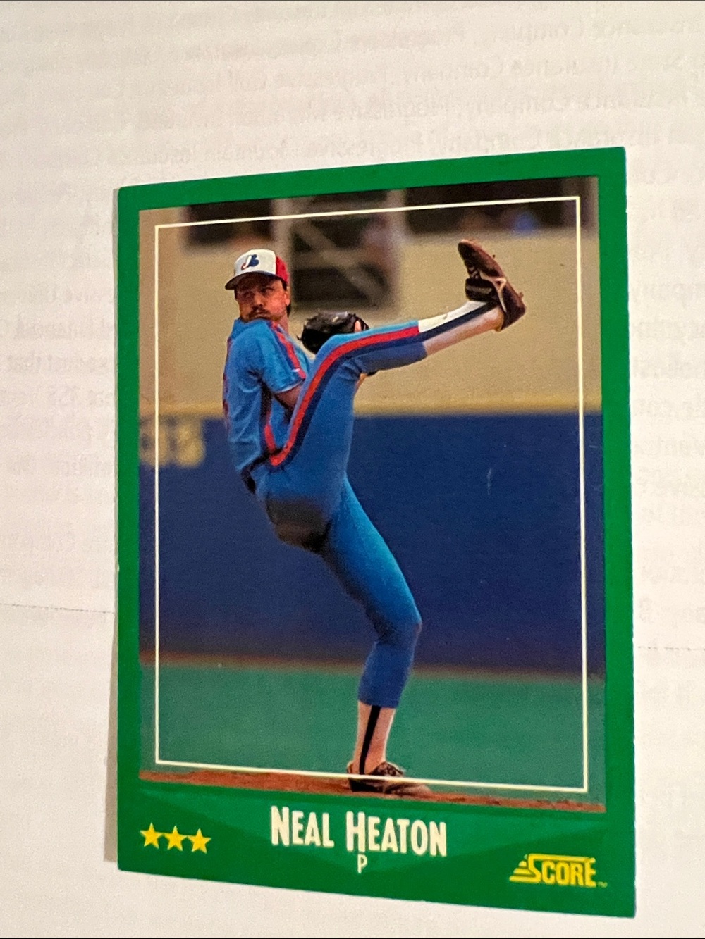 Neal Heaton Baseball Card - Score 1988